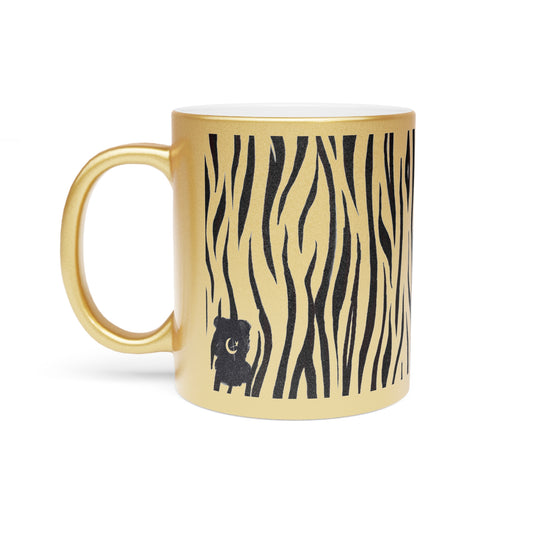 Metallic Gold-Tone Mug - Tiger